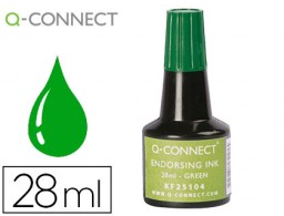 Frasco tinta tampón Q-Connect verde 28 ml.
